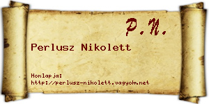 Perlusz Nikolett névjegykártya