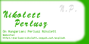 nikolett perlusz business card